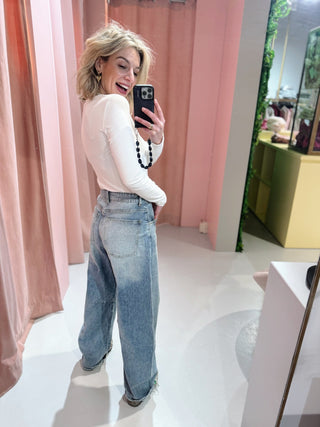 Esmee Barrel Jeans - Medium Blue