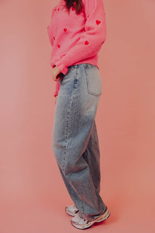 Esmee Barrel Jeans - Medium Blue