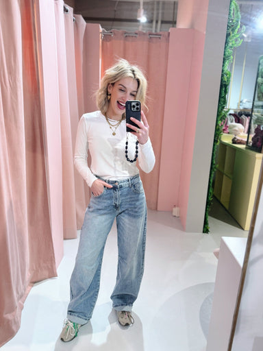 Esmee Barrel Jeans - Medium Blue