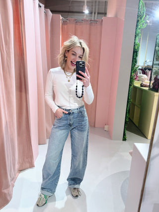Esmee Barrel Jeans - Medium Blue