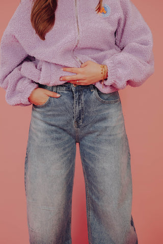 Esmee Barrel Jeans - Washed Blue