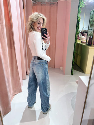 Esmee Barrel Jeans - Washed Blue