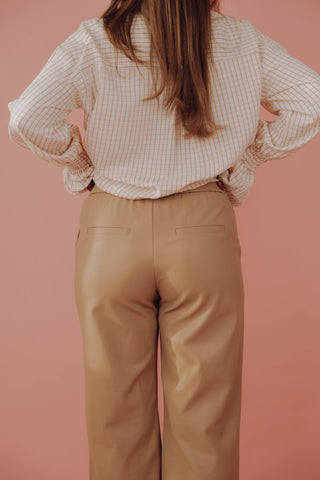 Evie PU Pants - Camel