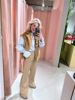 Evie PU Pants - Camel