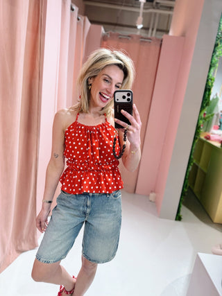 Evy Dot Top - Rood