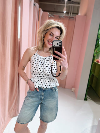 Evy Dot Top - Wit