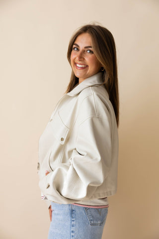 Evy PU Jacket - Beige