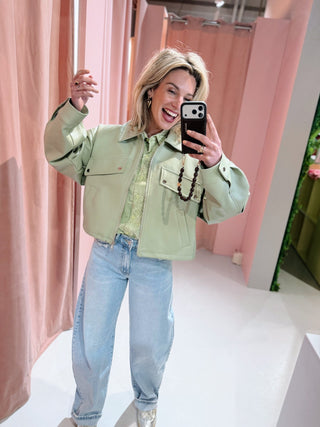 Evy PU Jacket - Groen