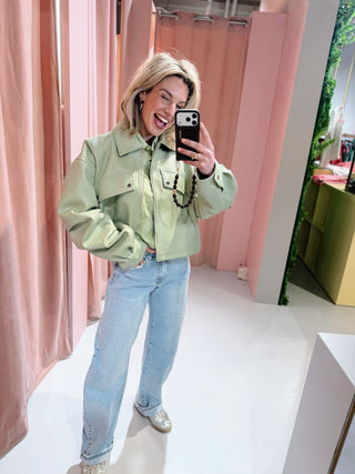 Evy PU Jacket - Groen