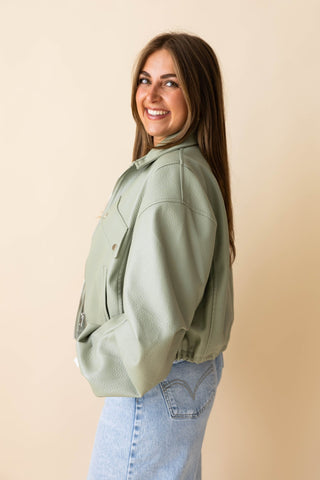 Evy PU Jacket - Groen
