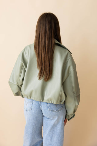 Evy PU Jacket - Groen