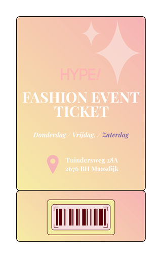Fashion Event Ticket - Zaterdag 18 april