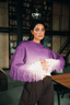 Grace Fringe Sweater - Paars