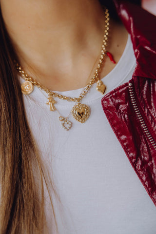 Heart Chain Necklace - Goud