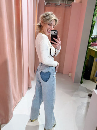Heart Pocket Jeans - Blauw