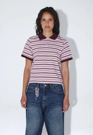 Jade SS Polo - Pink Stripe