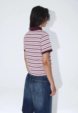 Jade SS Polo - Pink Stripe