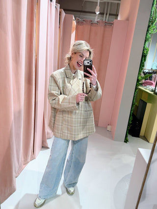 Jasmijn Blazer - Beige Ruit