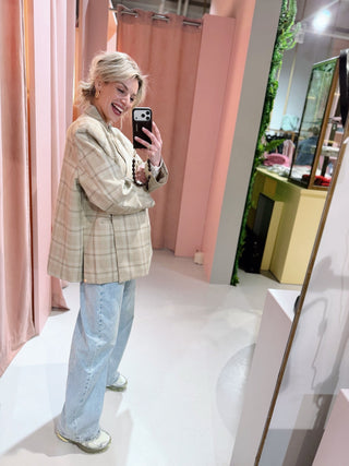 Jasmijn Blazer - Beige Ruit