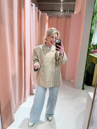 Jasmijn Blazer - Beige Ruit