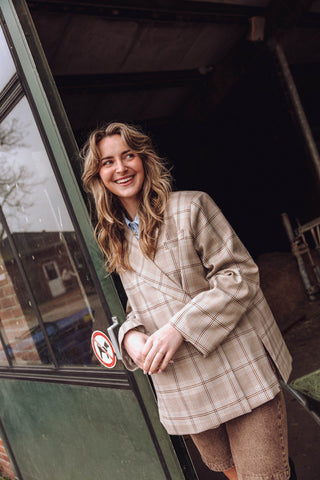 Jasmijn Blazer - Beige Ruit