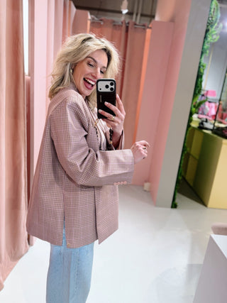 Jasmijn Blazer - Roze Ruit