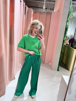Jessica Satin Pants - Groen