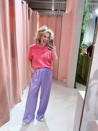Jessica Satin Pants - Lila