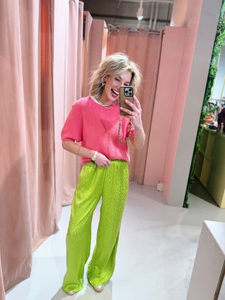 Jessica Satin Pants - Lime