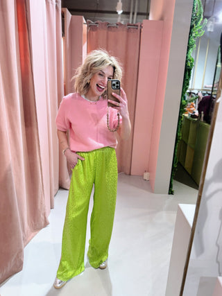 Jessica Satin Pants - Lime