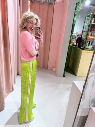Jessica Satin Pants - Lime