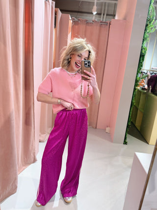 Jessica Satin Pants - Magenta
