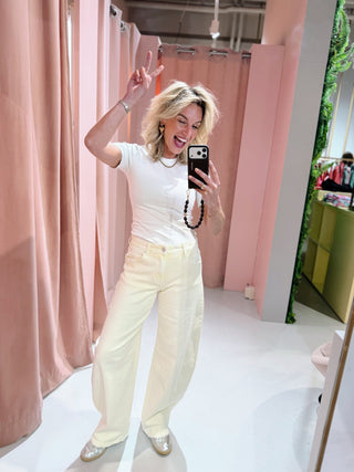 Kelly Barrel Jeans - Butter Yellow
