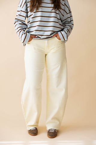 Kelly Barrel Jeans - Butter Yellow