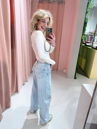 Kelly Barrel Jeans - Light Blue