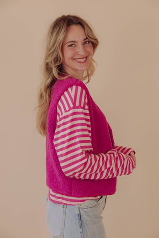 Levi Teddy Gilet - Fuchsia