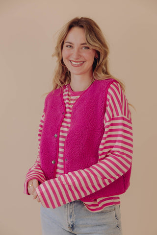 Levi Teddy Gilet - Fuchsia