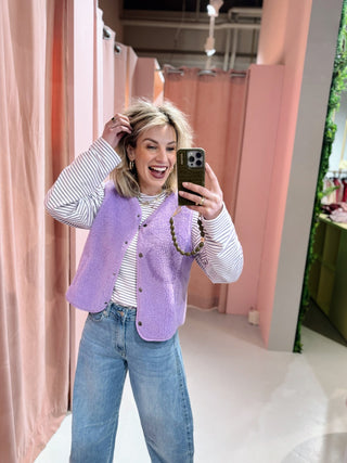 Levi Teddy Gilet - Lila