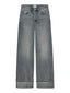 Loose Fit Jeans With Fold - Blauw