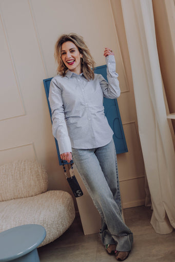 Loose Fit Jeans with Fold - Light Blue