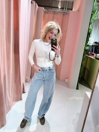 Mandy Barrel Jeans - Medium Blue