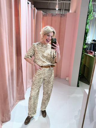 Marina Barrel Jeans - Leopard