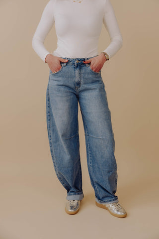 Maya Balloon Jeans - Blauw