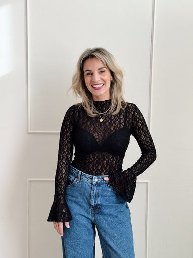 Mireille Lace Top - Zwart