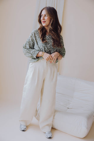 MSCHEsteriane HW Pants - Oatmeal Melange