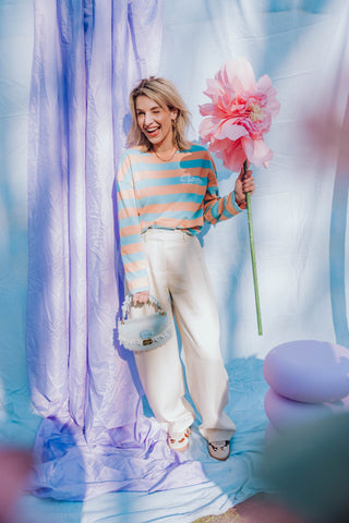 MSCHEsteriane HW Pants - Oatmeal Melange