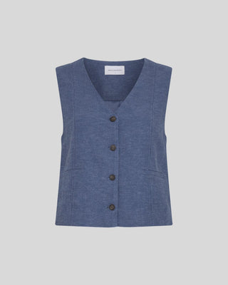 MSCHViana Ginia V Neck Waistcoat - V Indigo Mel