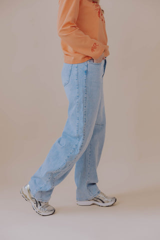 Nadia Barrel Jeans - Light Blue