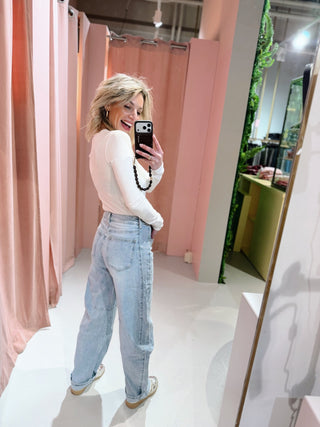 Nadia Barrel Jeans - Light Blue