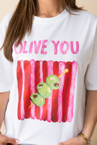 Olive Tee - Wit